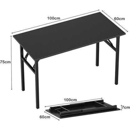 Klapptisch & Schreibtisch Holz, Schwarz 100x60cm, Kein Aufbau