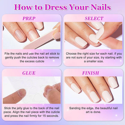 24 Stück Gradient Oval Nägel Glänzend Rosa Lila Press on Nails