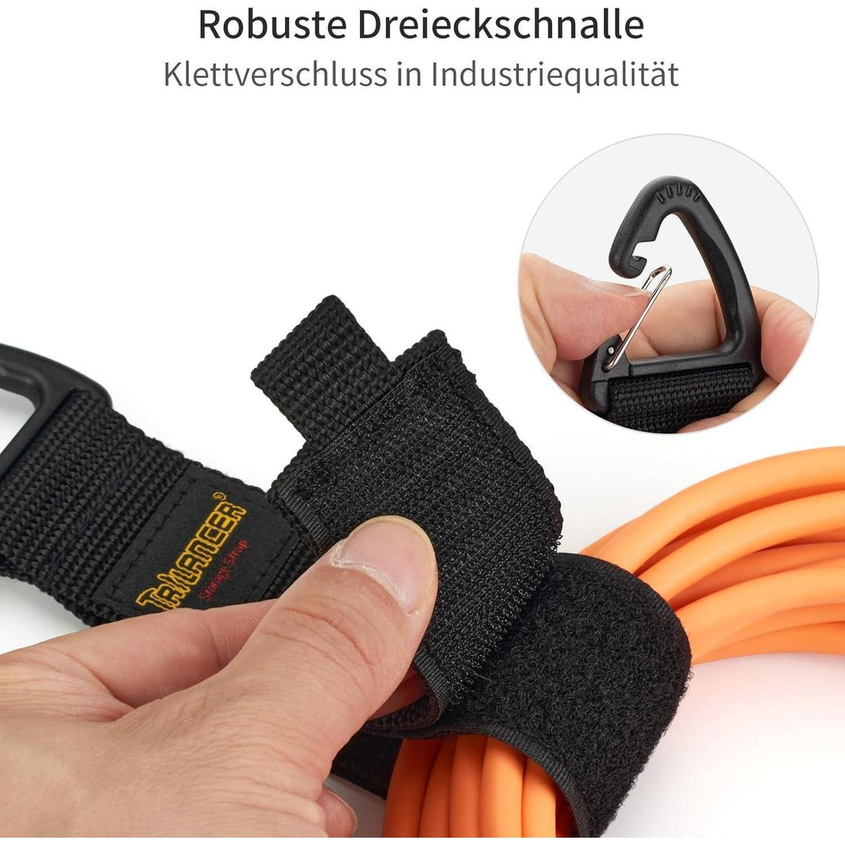 Klettband mit Öse und Dreiecksschnalle – 10er-Pack, 3 Größen