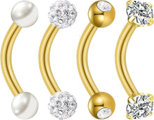 Bauchnabelpiercing Chirurgenstahl Edelstahl stablänge 4 Stück Gold