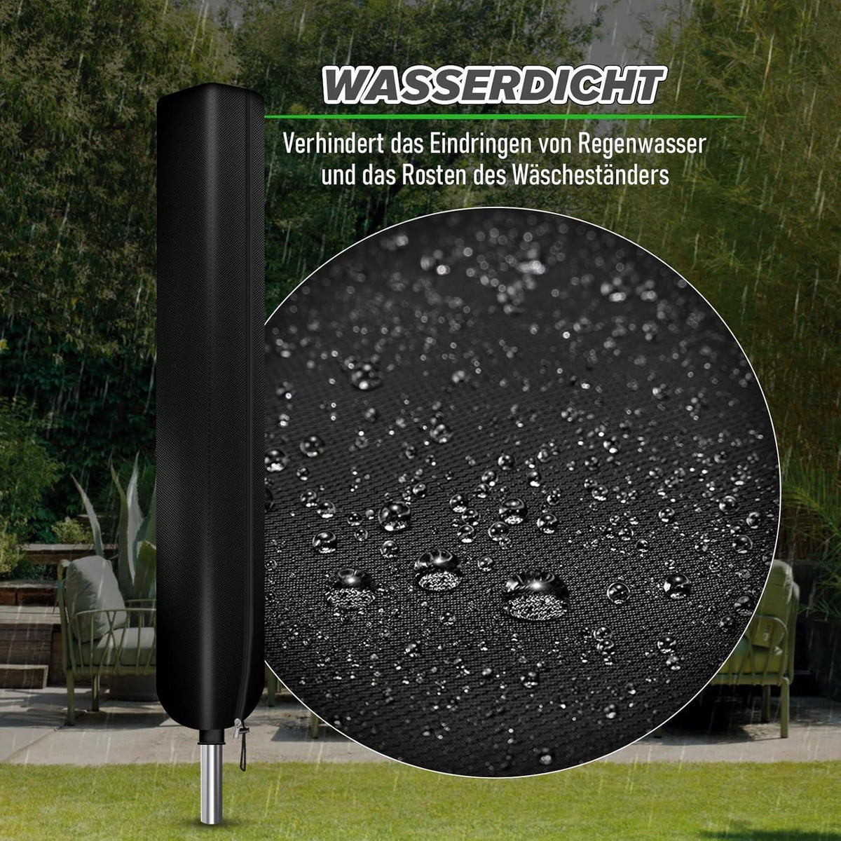 Wäschespinne Schutzhülle 180x18x18cm, wasserdicht & UV-Schutz