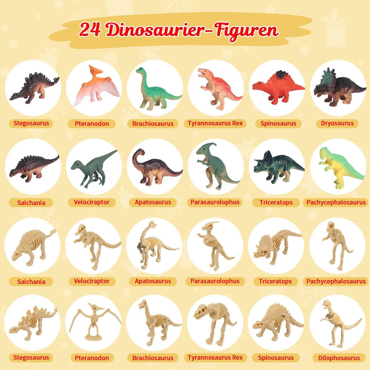 Adventskalender Dinosaurier 2024: 24 Figuren für Kinder ab 3 Jahren