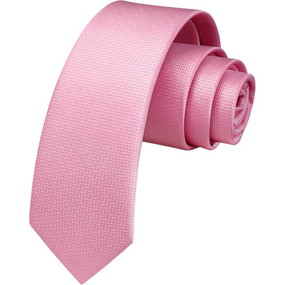 Schmale Seidenkrawatte für Herren – Klassisch & Elegant – 6cm – Dunkelrosa