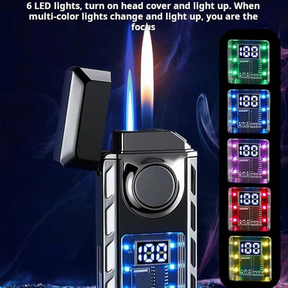 Multi-Functional Dual Flame Lighter, Jetflamme, Einstellbare Flamme, Nachfüllbar