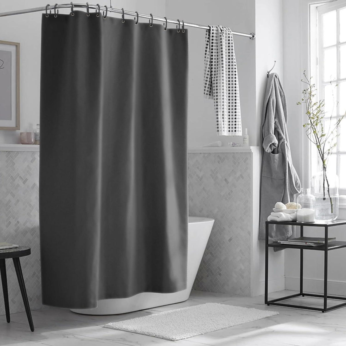 Duschvorhang Dark Grau Wasserdicht Anti-schimmel 180x180 cm