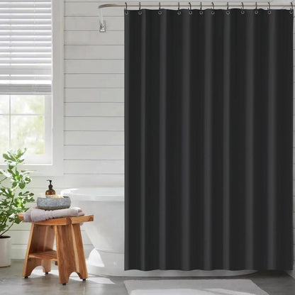 Duschvorhang Schwarz 120x200 cm Anti-schimmel Wasserdicht mit 8 Haken