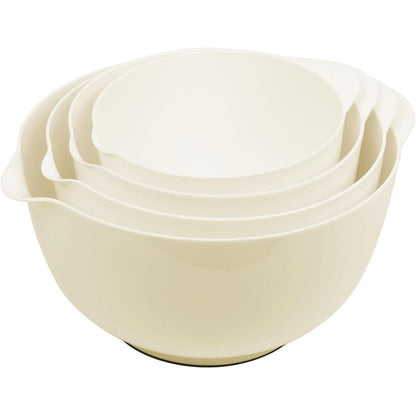 Rührschüssel Set 4-teilig Beige, Kunststoff, rutschfest, stapelbar