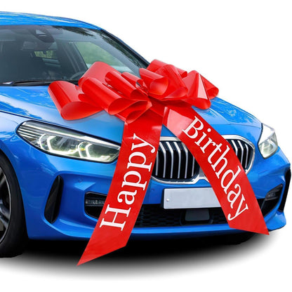 Große Rote Autoschleife 30 Zoll – Happy Birthday Deko