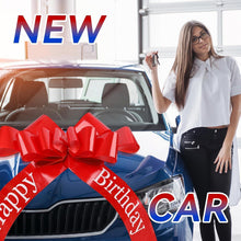 Große Rote Autoschleife 30 Zoll – Happy Birthday Deko