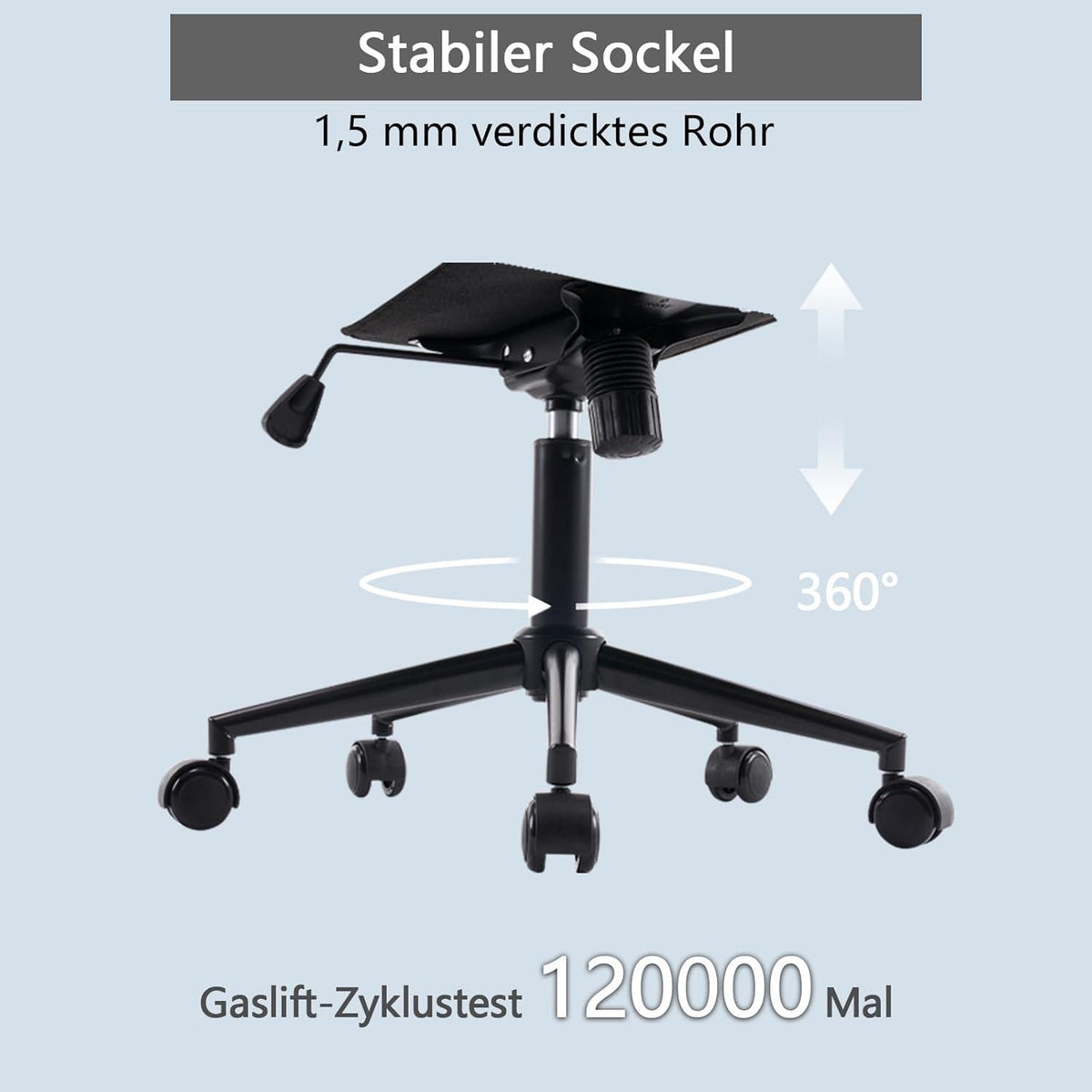 Ergonomischer Bürostuhl PU-Leder Blau Höhenverstellbar 136 kg