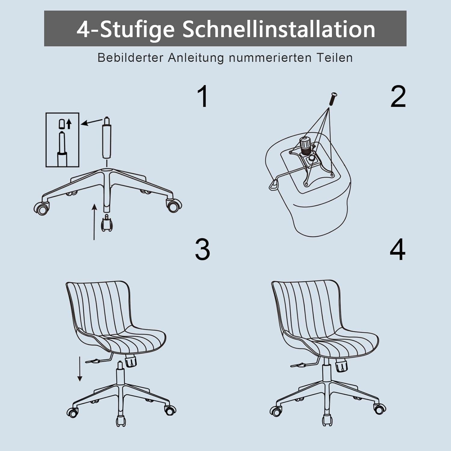 Ergonomischer Bürostuhl PU-Leder Blau Höhenverstellbar 136 kg