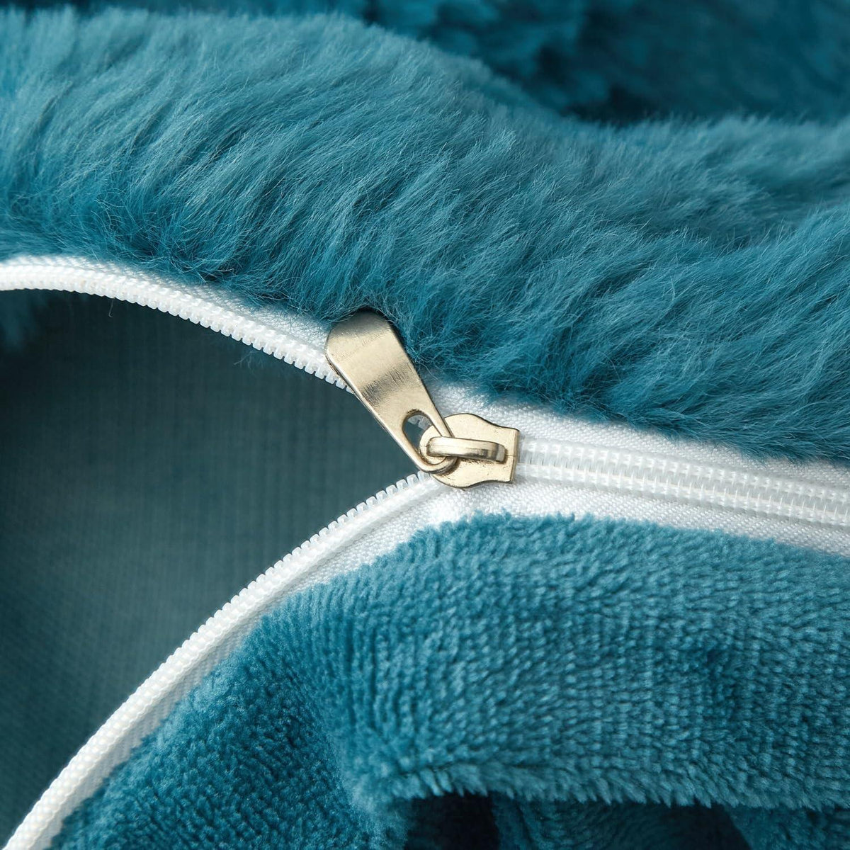 Flauschige Bettwäsche 200x200 cm Petrol Blau – Winterbettwäsche mit Fleece