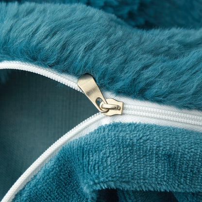 Flauschige Bettwäsche 200x200 cm Petrol Blau – Winterbettwäsche mit Fleece