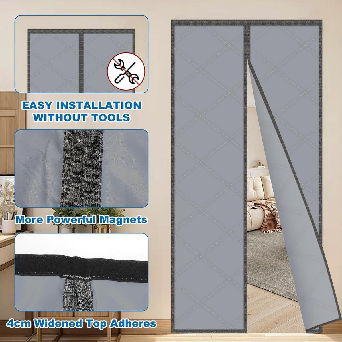 Thermo Türvorhang 90x200 cm – Wärmeschutz & Kälteschutz