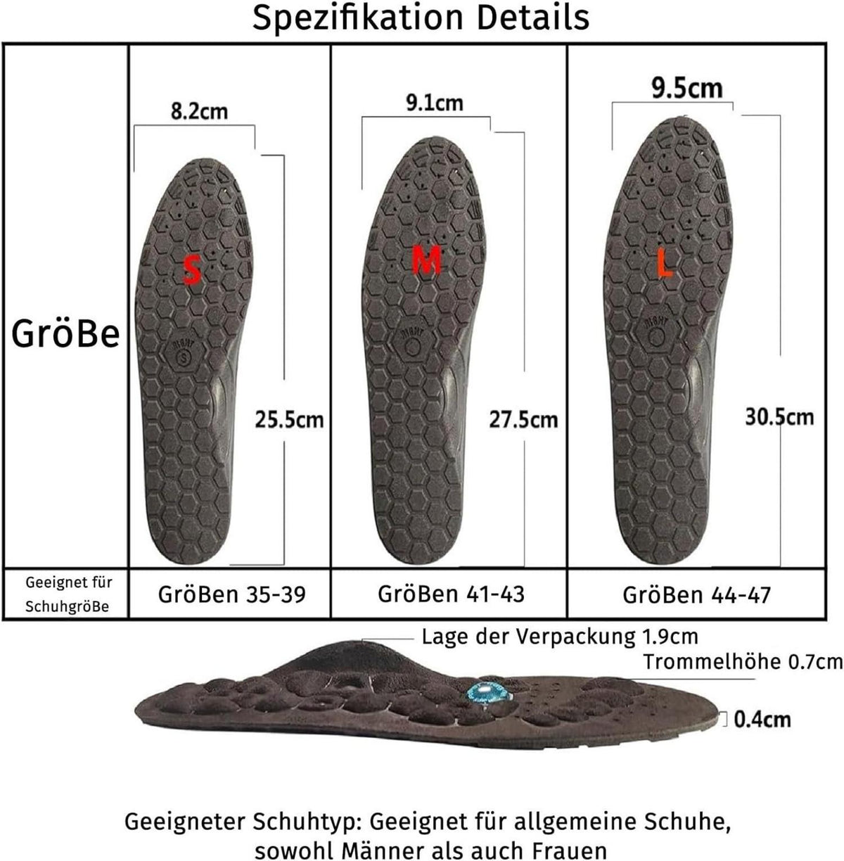 Orthopädische Magnetische Einlegesohlen Akupunktur Massage