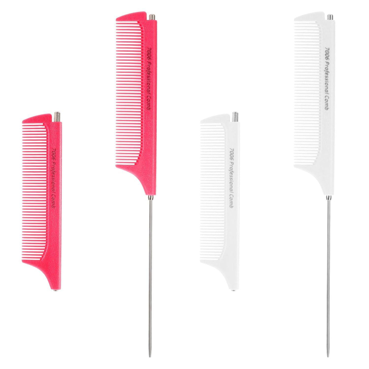 Professioneller Stilkamm Set Weiß Rosa ergonomisches Design