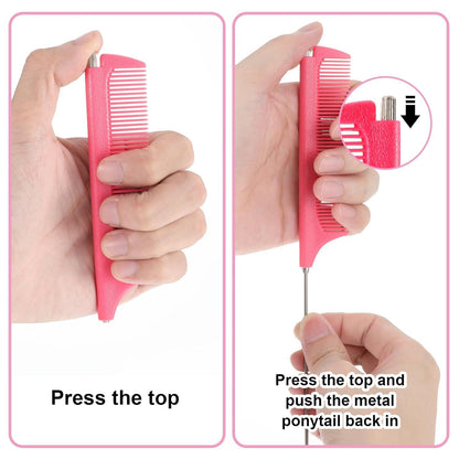 Professioneller Stilkamm Set Weiß Rosa ergonomisches Design