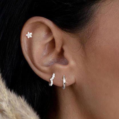 FUNEIA Ohrringe Set Damen 925 Silber 14K Vergoldet Zirkonia