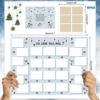 Adventskalender Rubbellos für Paare zum Selbstbefüllen