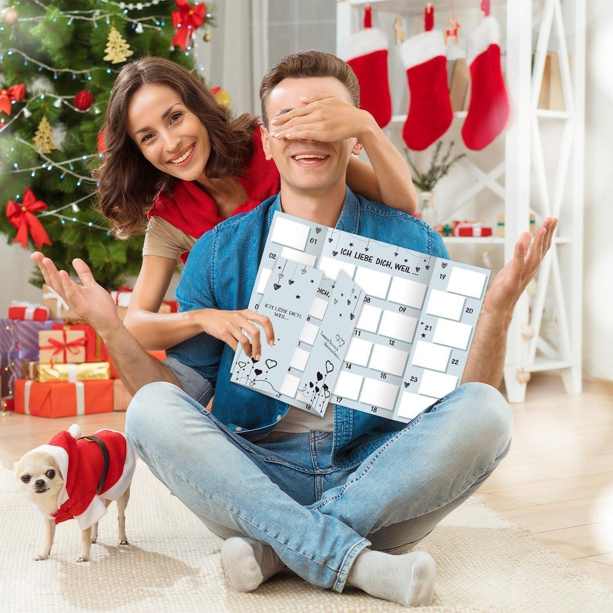 Adventskalender Rubbellos für Paare zum Selbstbefüllen
