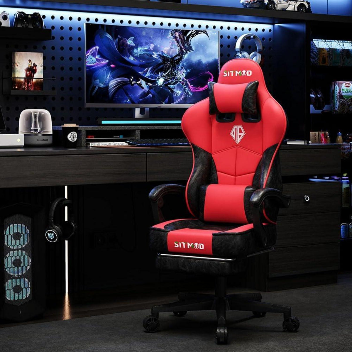 Großer Gaming Stuhl Höhenverstellbarer Bürostuhl mit