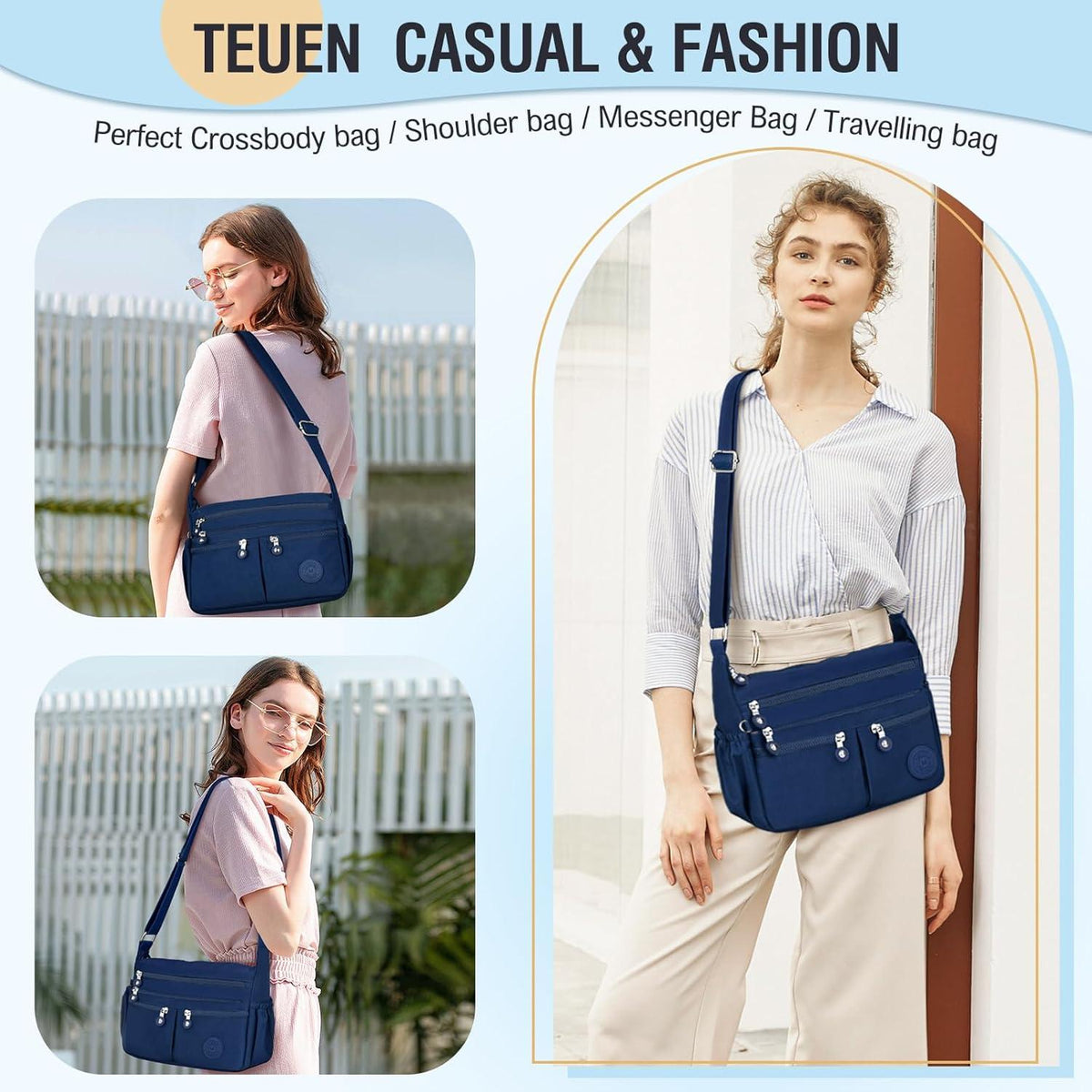 TEUEN Crossbody Bag Damen Wasserdicht Nylon