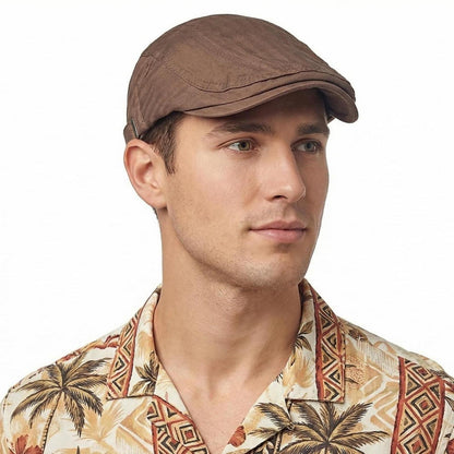 Baumwoll Flatcap Herren Sommer – Verstellbare Schiebermütze Newsboy Cap