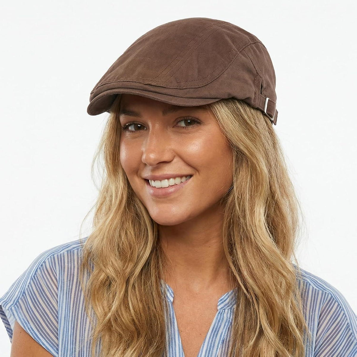 Baumwoll Flatcap Herren Sommer – Verstellbare Schiebermütze Newsboy Cap