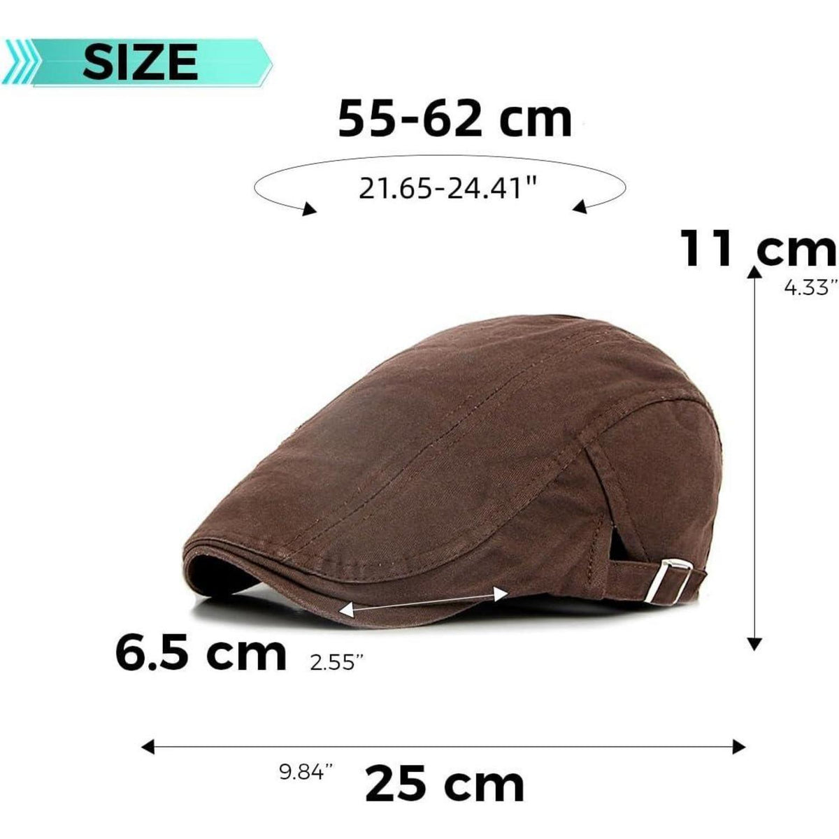 Baumwoll Flatcap Herren Sommer – Verstellbare Schiebermütze Newsboy Cap