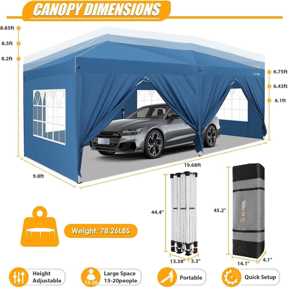 Pop-Up Partyzelt 3x6m – Wasserdicht & Stabil für Events