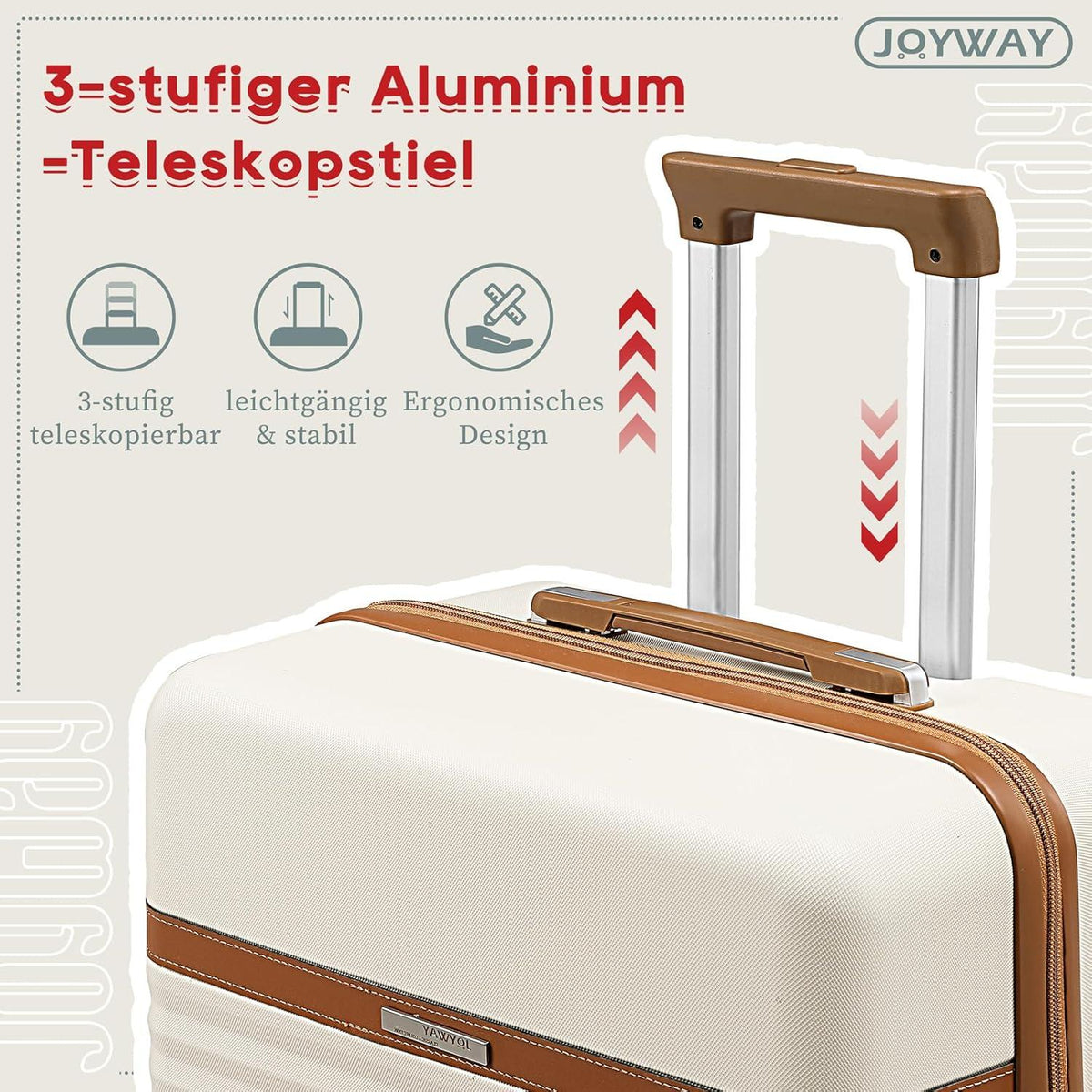 Joyway ABS Hartschalen Kofferset 3 Teilig mit TSA-Schloss XL-76cm