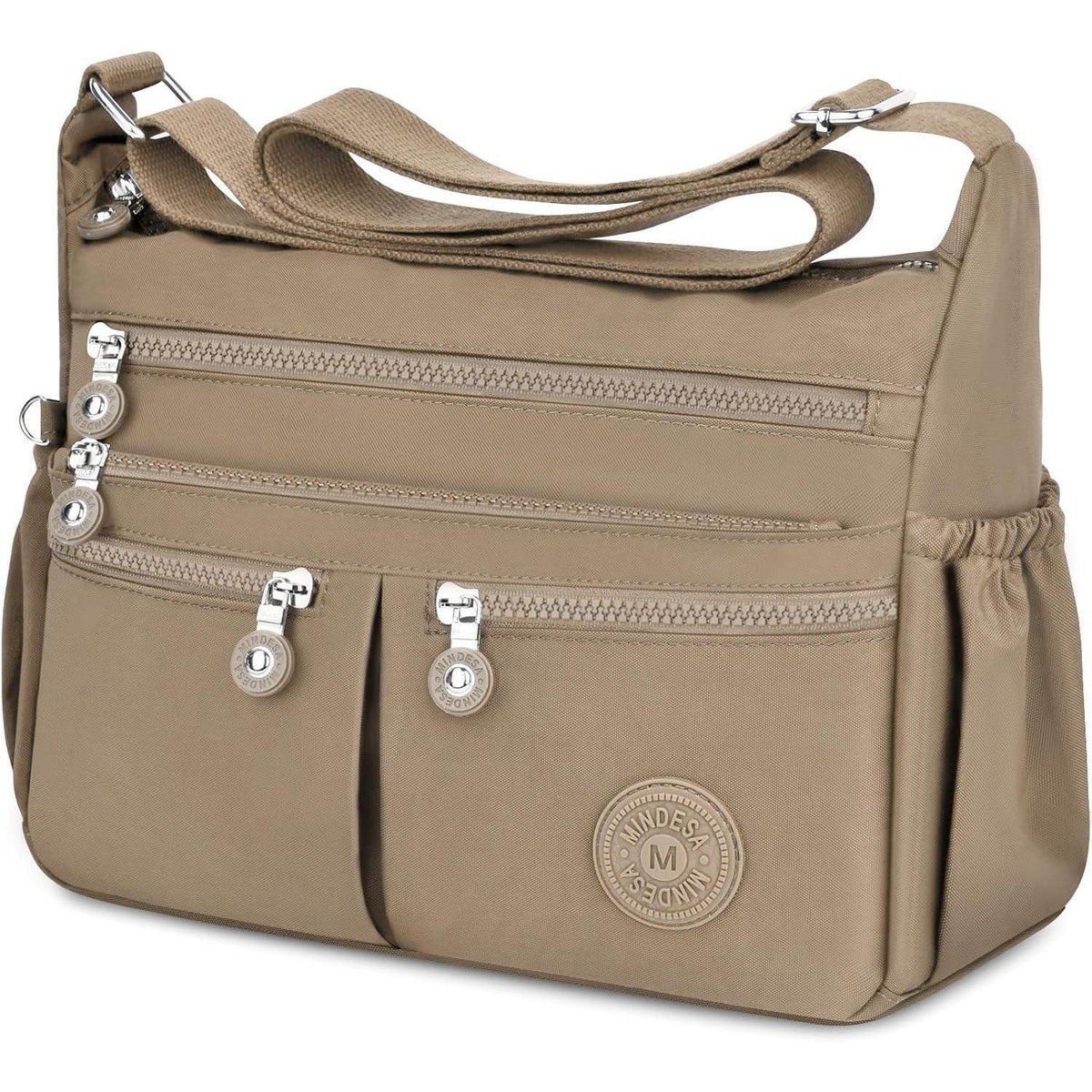 Große Nylon Crossbody Tasche Damen Wasserdicht Khaki