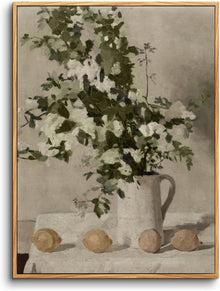 Vintage Leinwandbilder mit Holzrahmen 30x40cm Blumen Zitronen