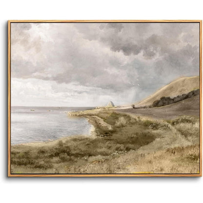 Vintage Meereslandschaft Leinwandbild mit Holzrahmen 20x25 cm