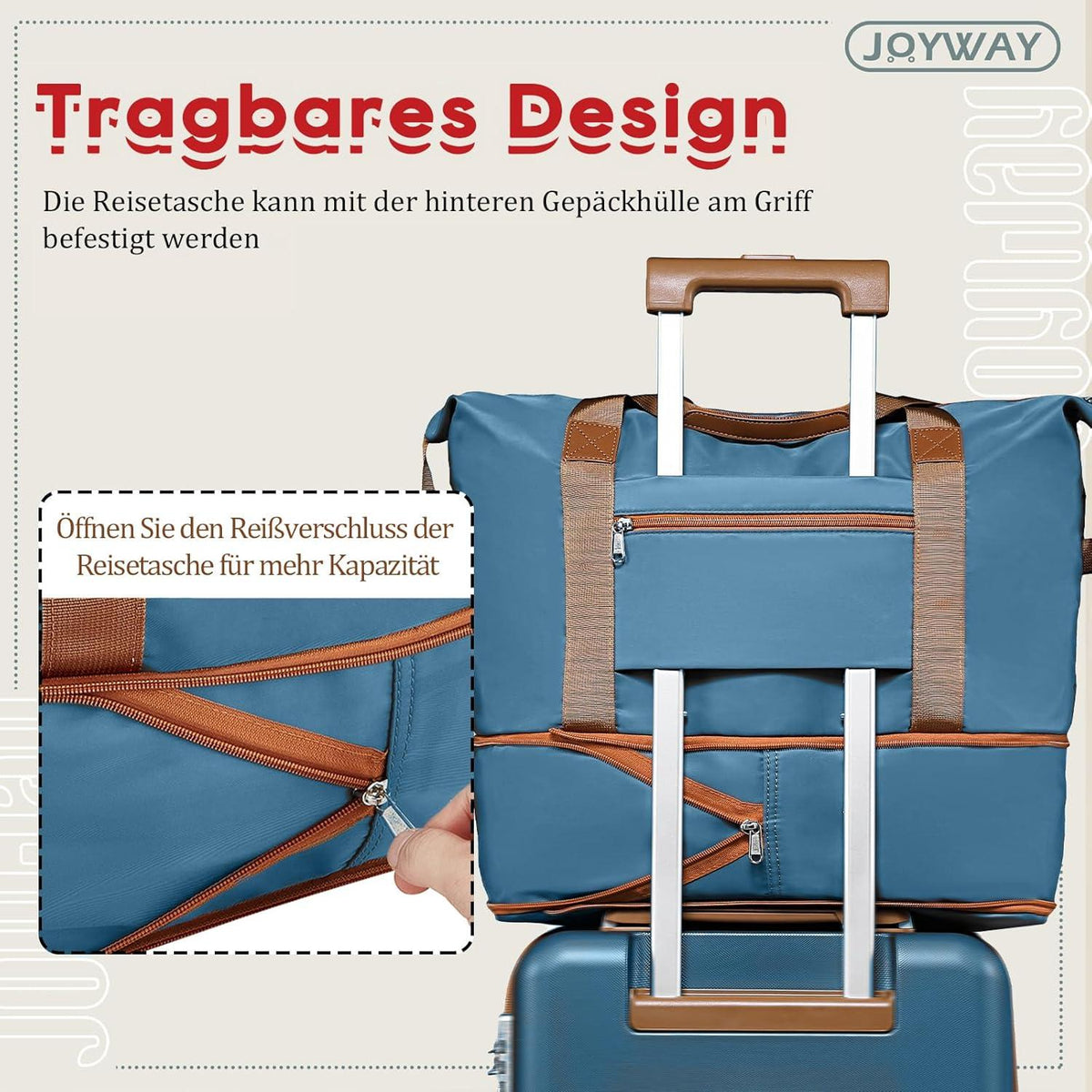 Joyway Kofferset 3-teilig Hartschalen Trolley Koffer TSA Schloss Blau L-66cm