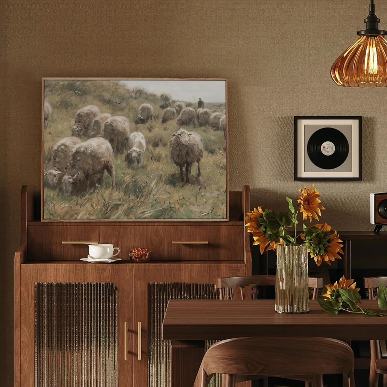 Vintage Leinwand Bilder mit Holzrahmen 30x40cm Wanddeko Wohnzimmer
