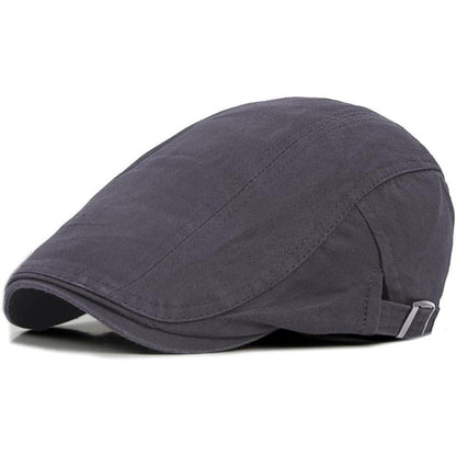 Baumwoll Flatcap Herren Sommer Schirmmütze Verstellbar Grau