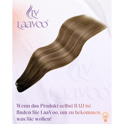 Echthaar Tressen Braun Ombre – 45cm, 100g, #2/6/18