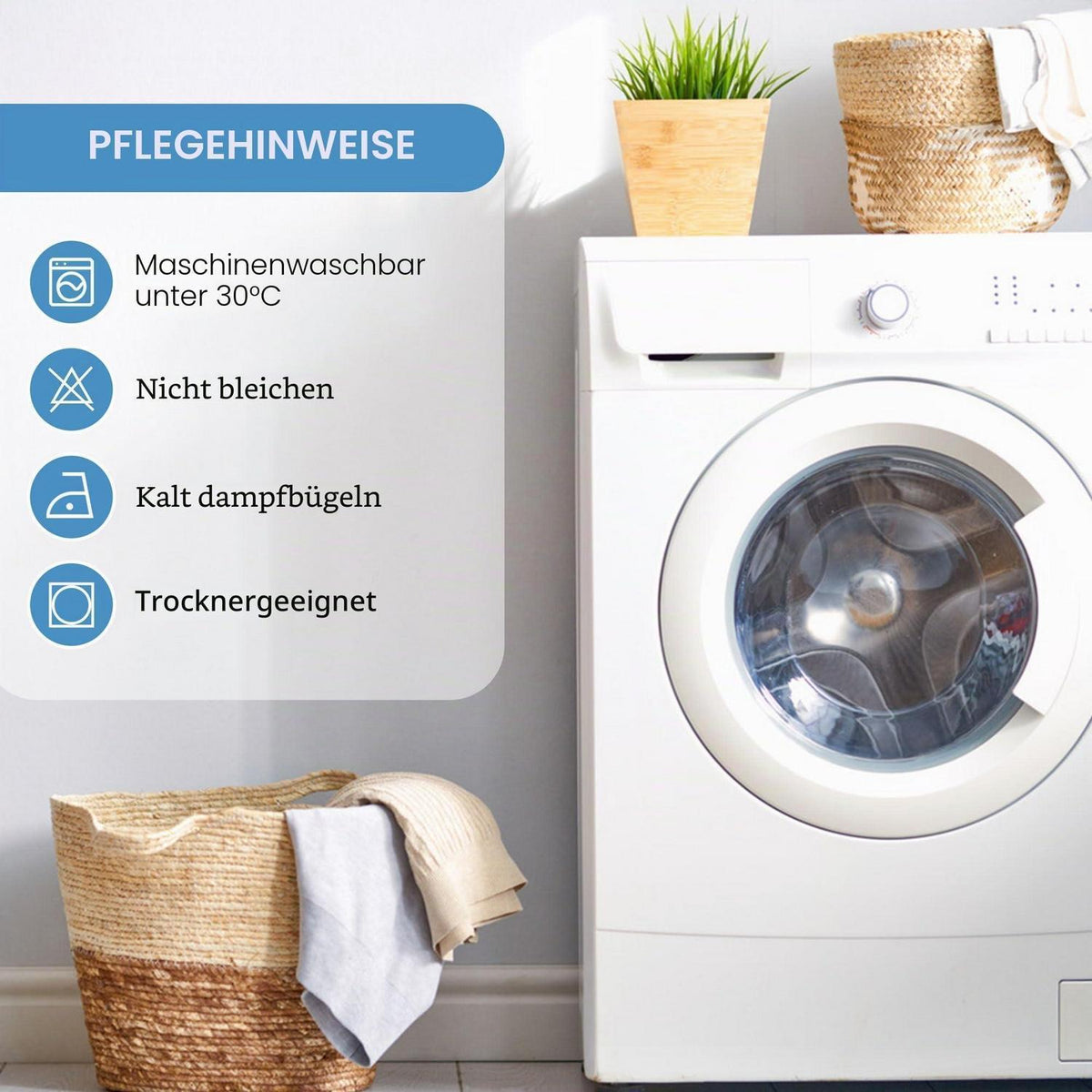 Runde Tischdecke Blau 180cm Leinenoptik Abwaschbar Outdoor