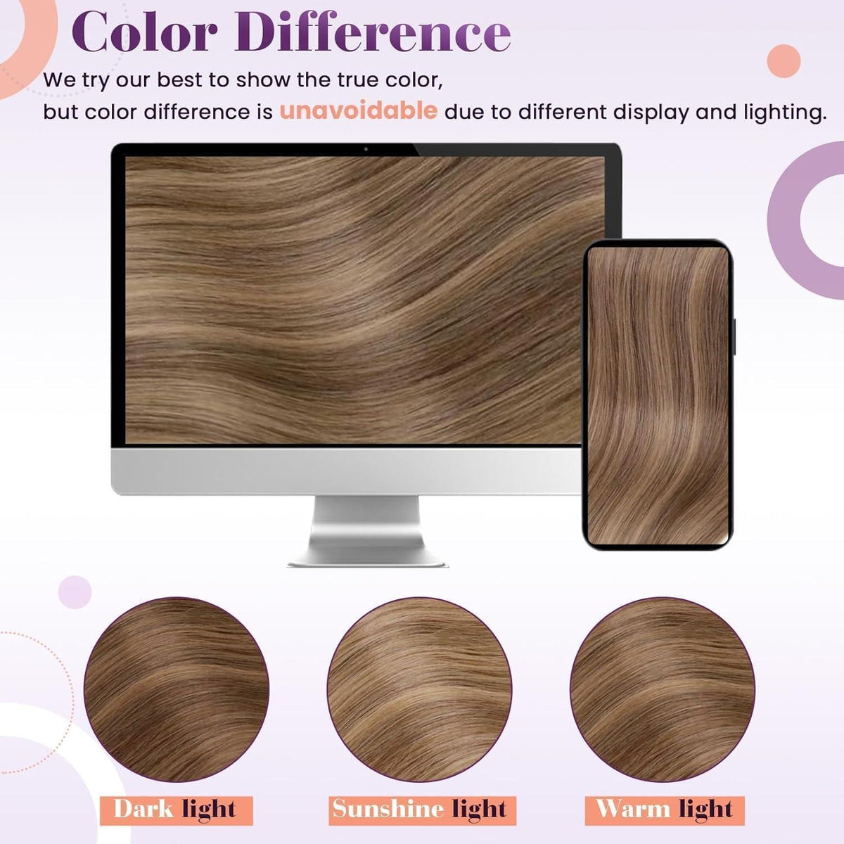 Echthaar Verlängerung Balayage Braun Ombre Gold Blond 35cm