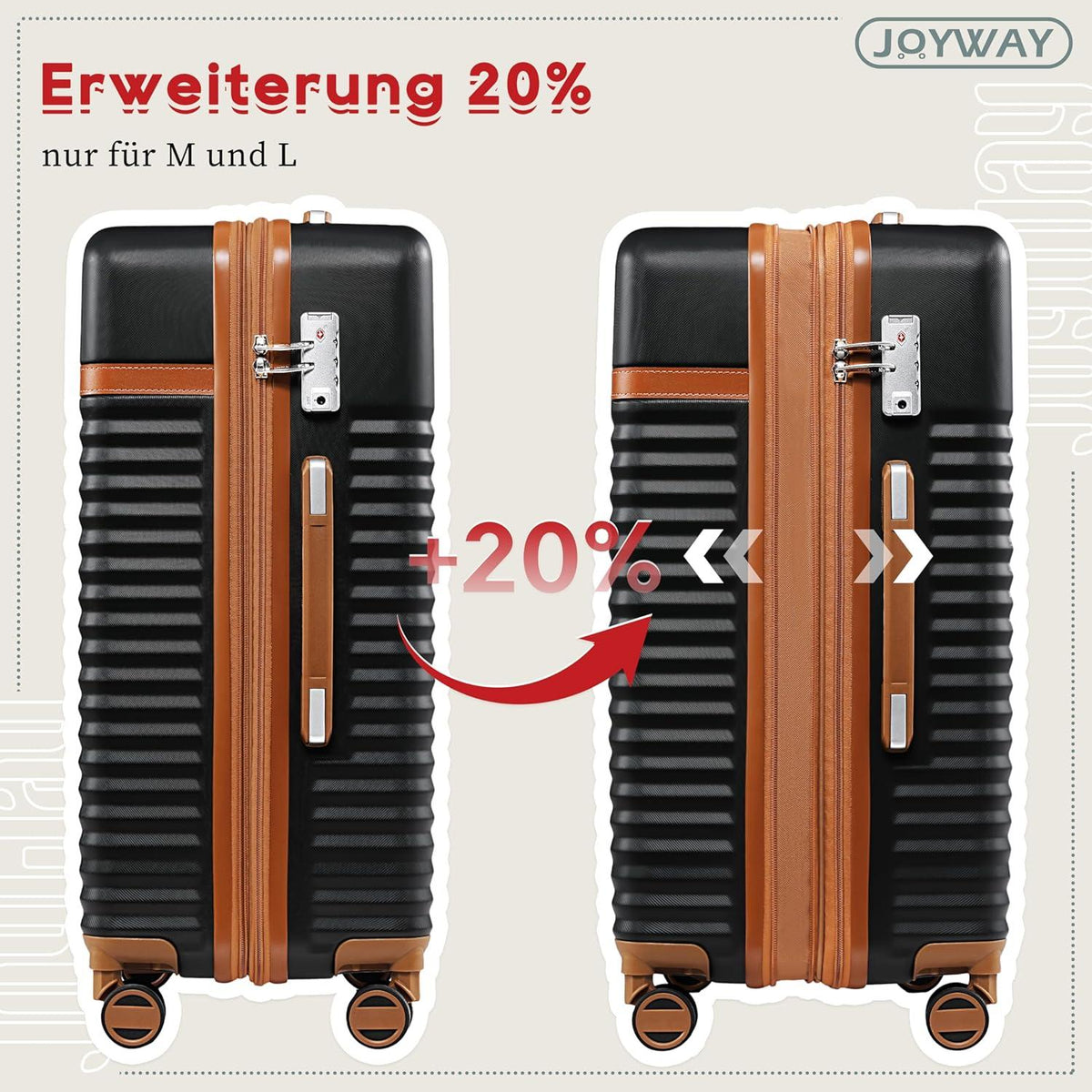 Joyway Kofferset ABS Hartschalen Trolley TSA Schloss