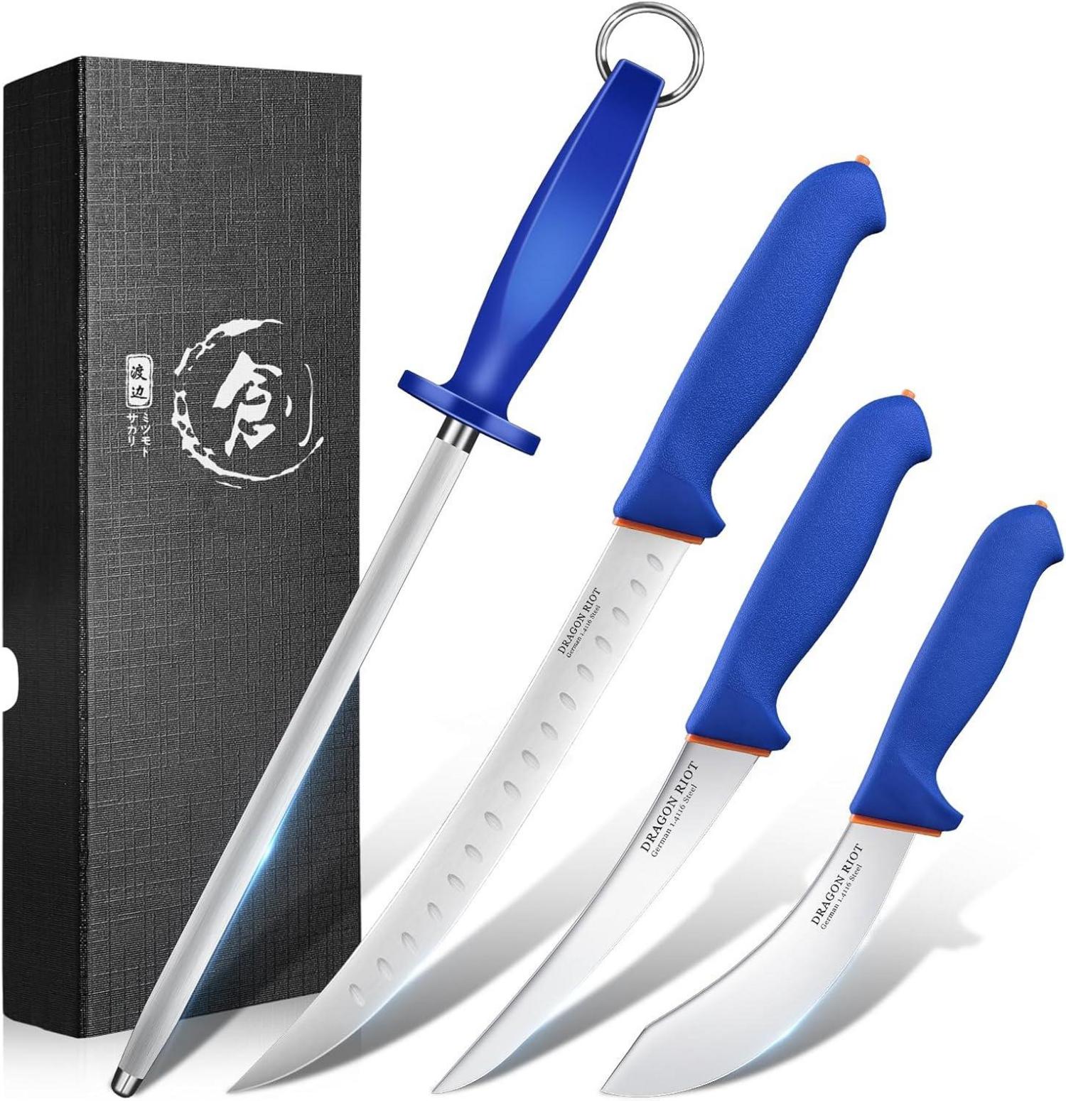Grillmesser Set für Fleisch und BBQ, Messerset Dragon Riot