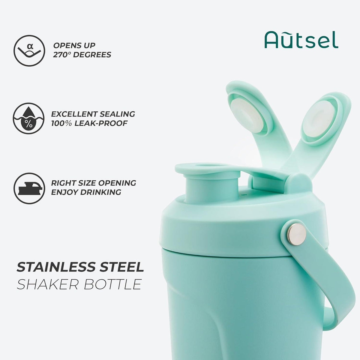 Edelstahl Protein Shaker 750ml mit Kugel Isolierthaker Shake Becher