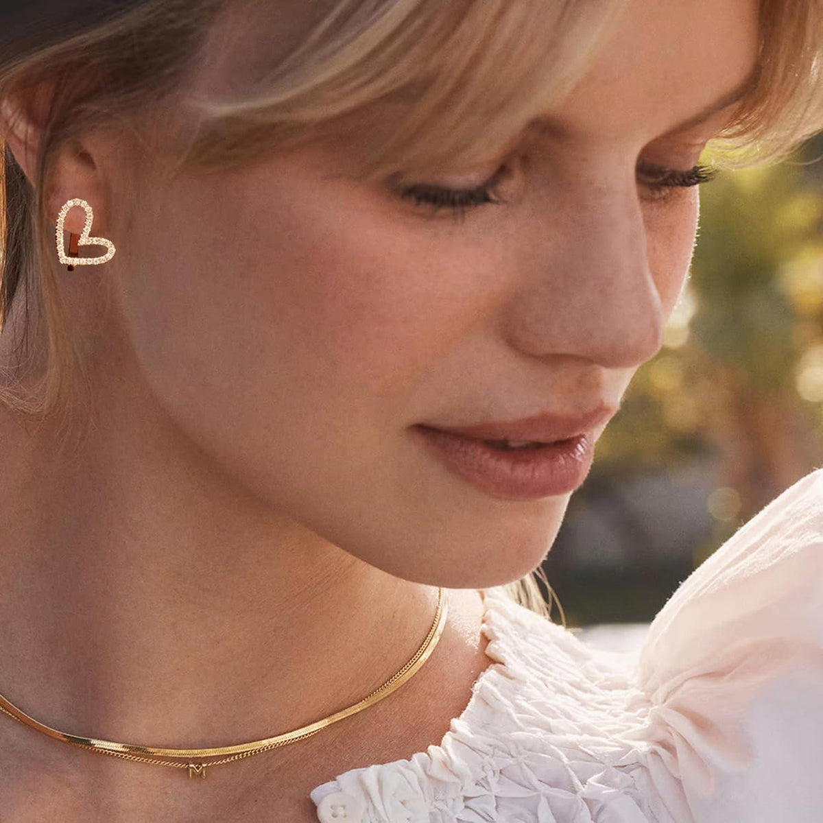 Herz Ohrringe Silber 925 Creolen Klein 14 Karat Zirkonia Damen