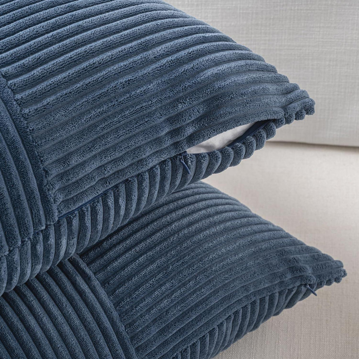 Denim Blau Kissenbezug 40x80 cm - Weicher Kordsamt Bezug