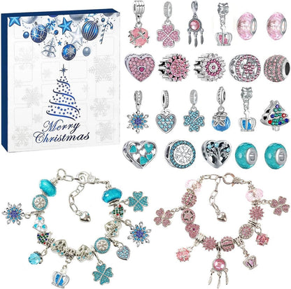 Adventskalender Mädchen DIY Schmuck-Set 2024 - 24 Charms Armband