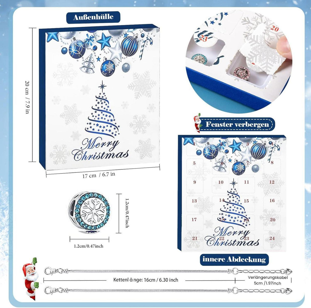 Adventskalender Mädchen DIY Schmuck-Set 2024 - 24 Charms Armband