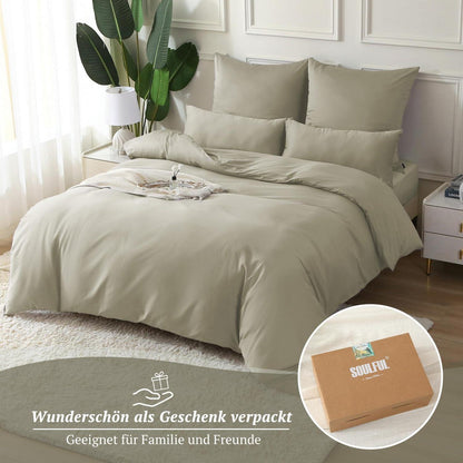 Satin Bettwäsche Set 135x200 - 4tlg. Baumwolle, Luxus