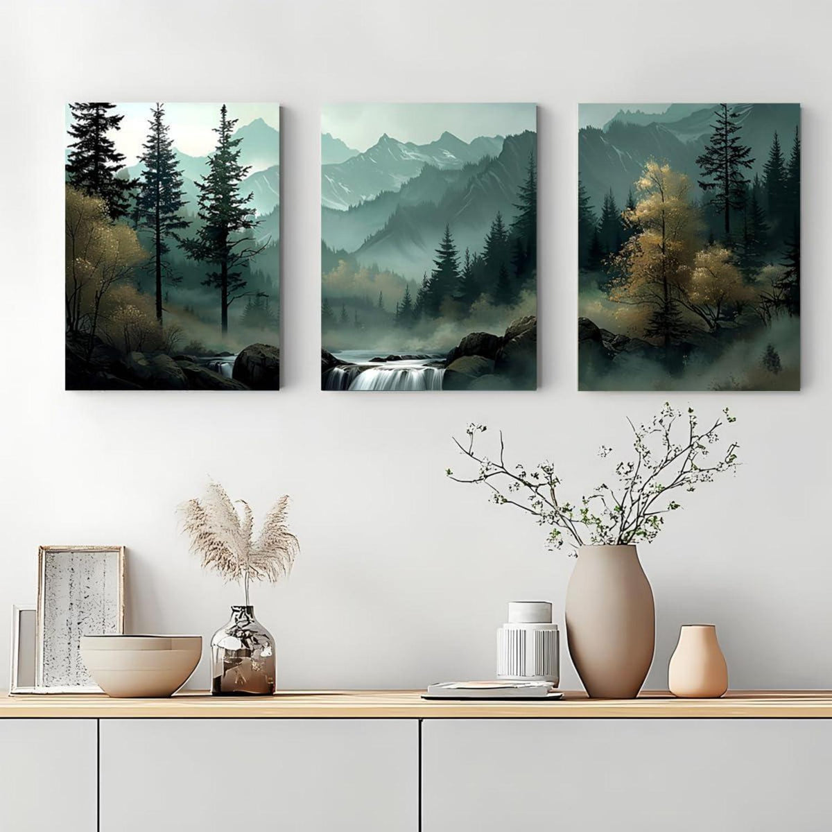 3-teiliges Leinwandbild: Wald & Natur, Modernes Wandbild