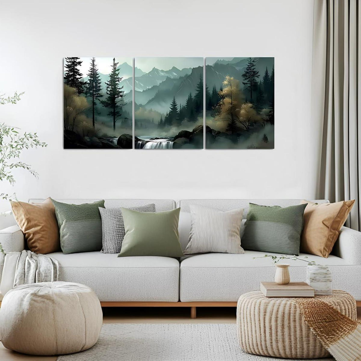 3-teiliges Leinwandbild: Wald & Natur, Modernes Wandbild